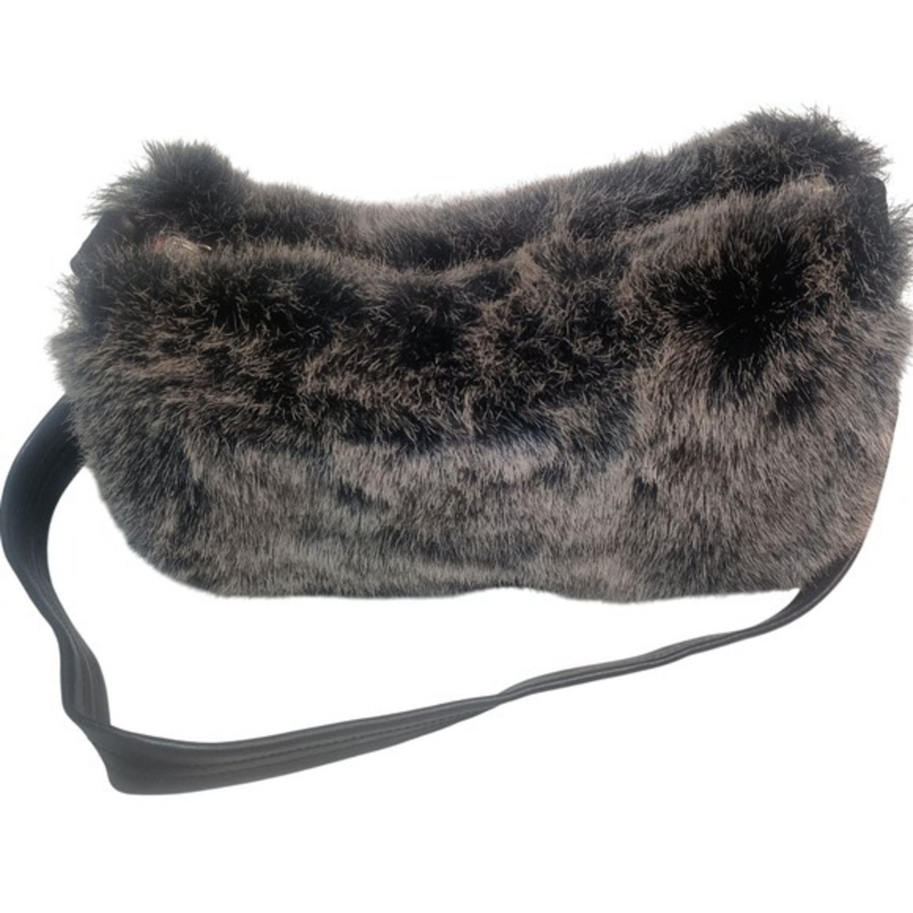Banana Republic Charcoal Faux Fur Wristlet